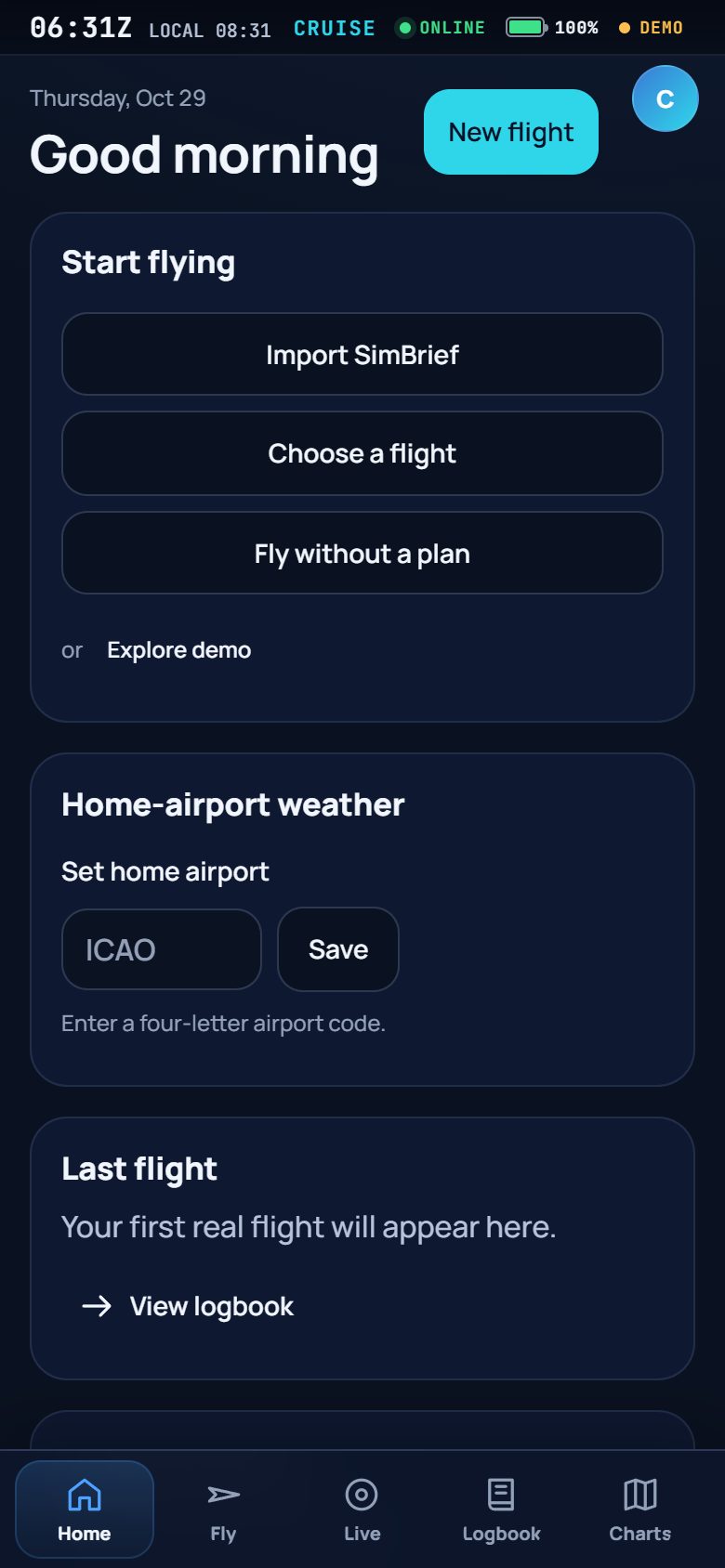 Vector home view on a phone